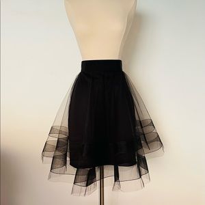 Stunning Milly Black Pencil Skirt With Dreamy Tulle Overlay - Size 2